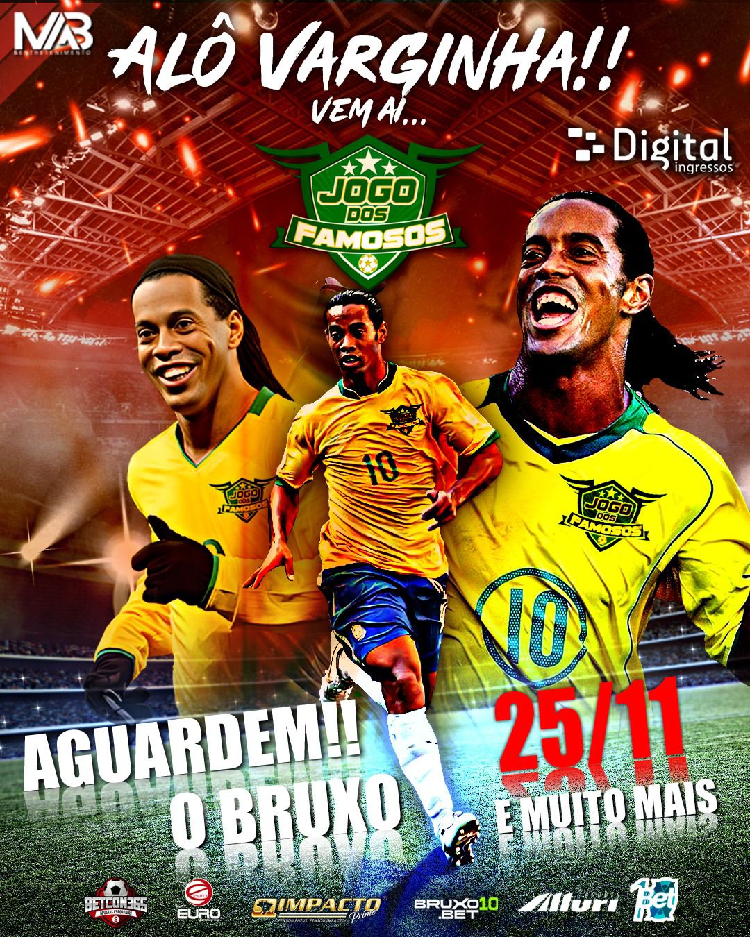 Estrelas Brilham no ‘Jogo dos Famosos’ de Varginha: Patrãozinho do Piseiro e Ronaldinho Gaúcho Confirmados