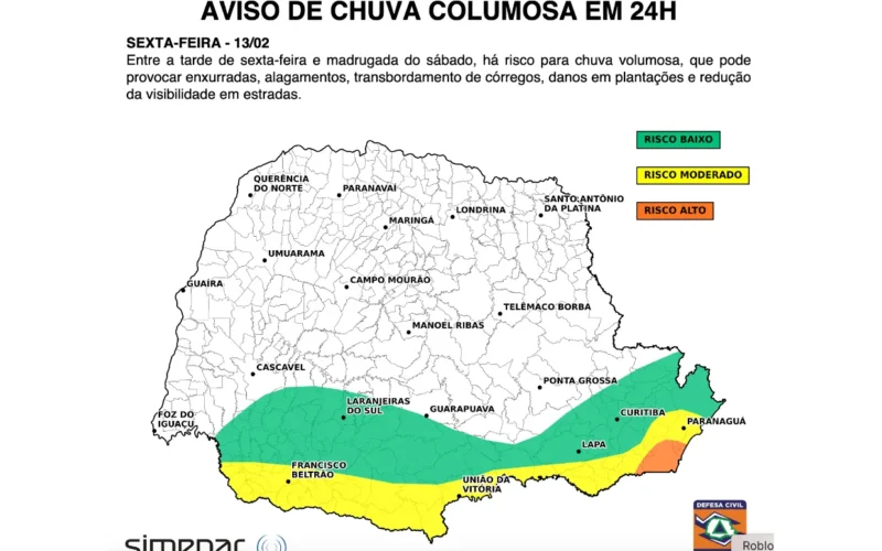Simepar antecipa como será o clima no Carnaval